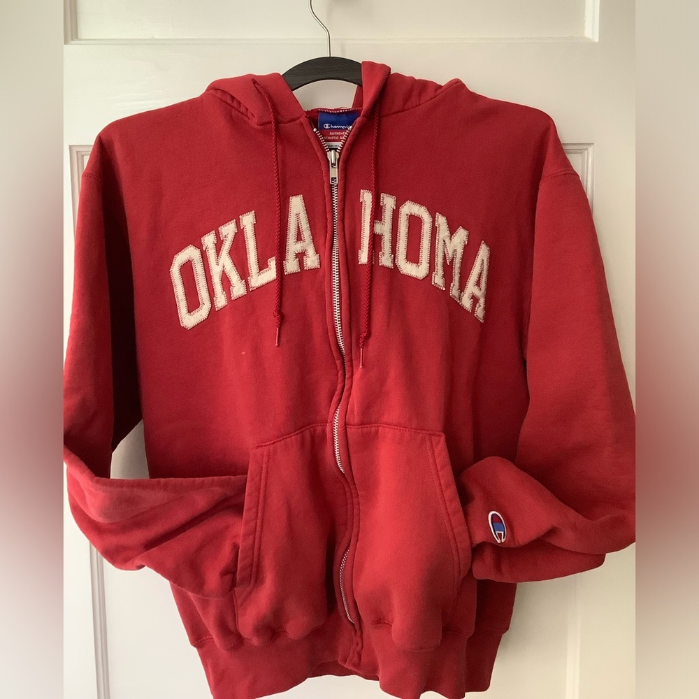 OU University of Oklahoma Zip Hoodie by Champion unisex small